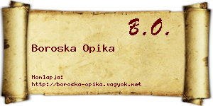 Boroska Opika névjegykártya